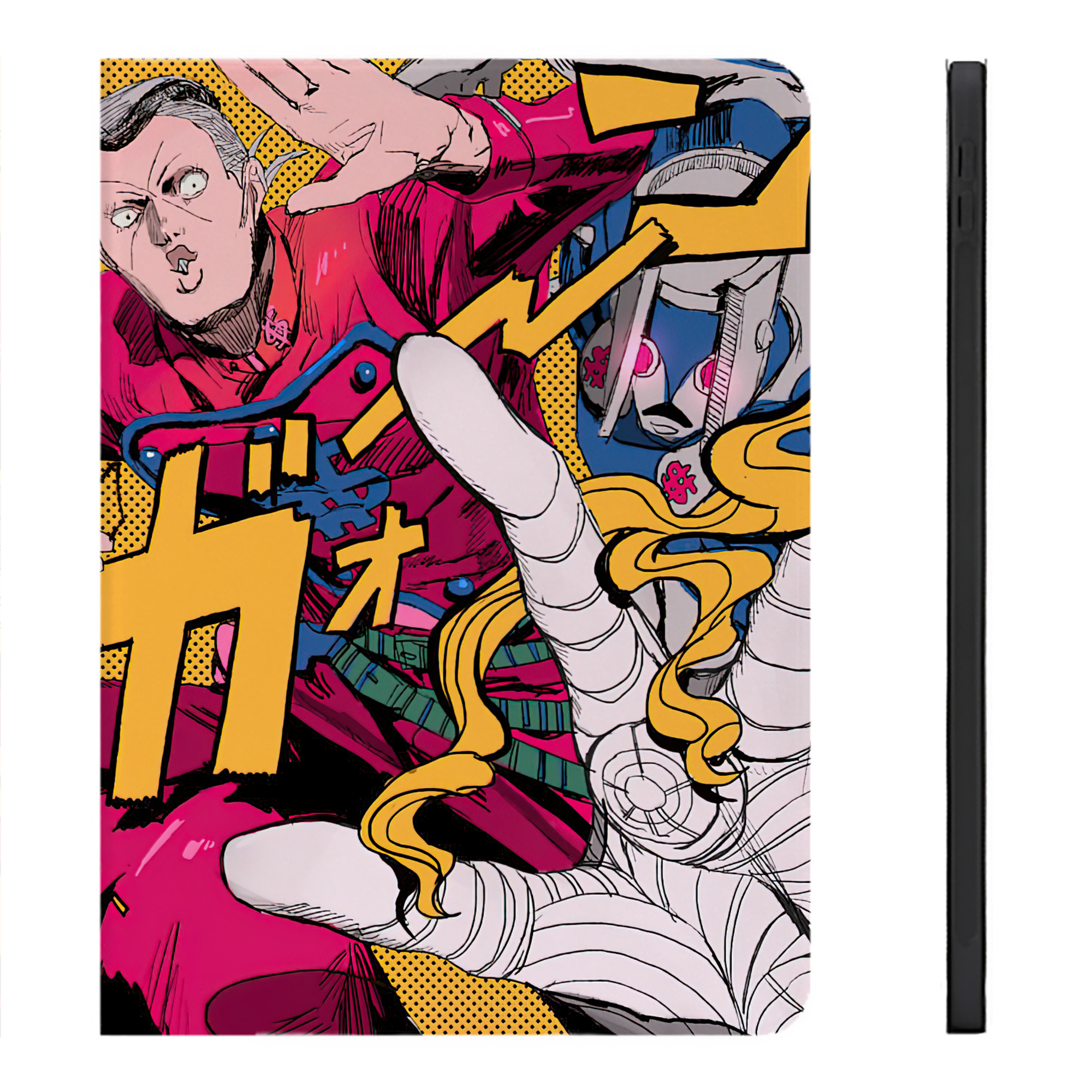 （画像用） ジョジョの奇妙な冒険 JoJo's Bizarre Adventure IPadケース ペンホルダー付き ブックスタイルデザイン